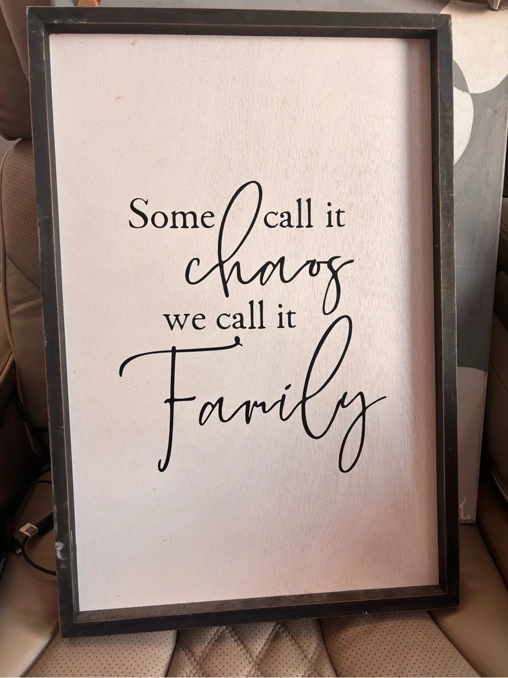 Hobby Lobby Black and White 'Some Call It Chaos' Family Wall Sign